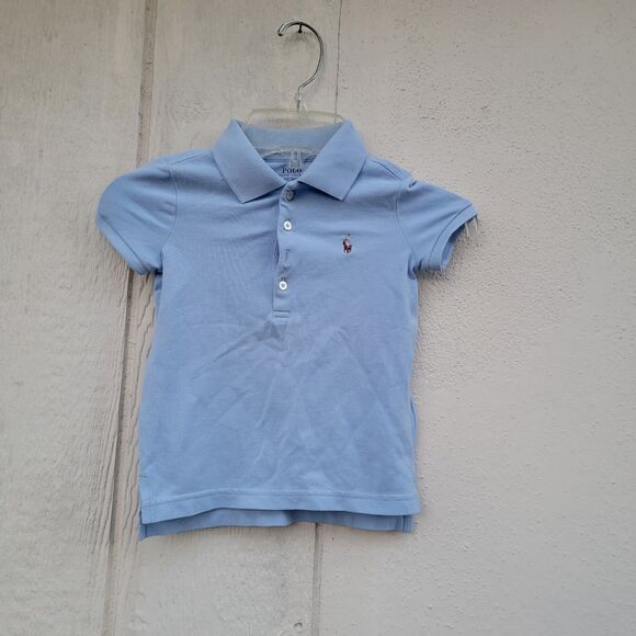 Set of 2 Girls Ralph Lauren Polo shirts blue /green sz 3T - Picture 1 of 9
